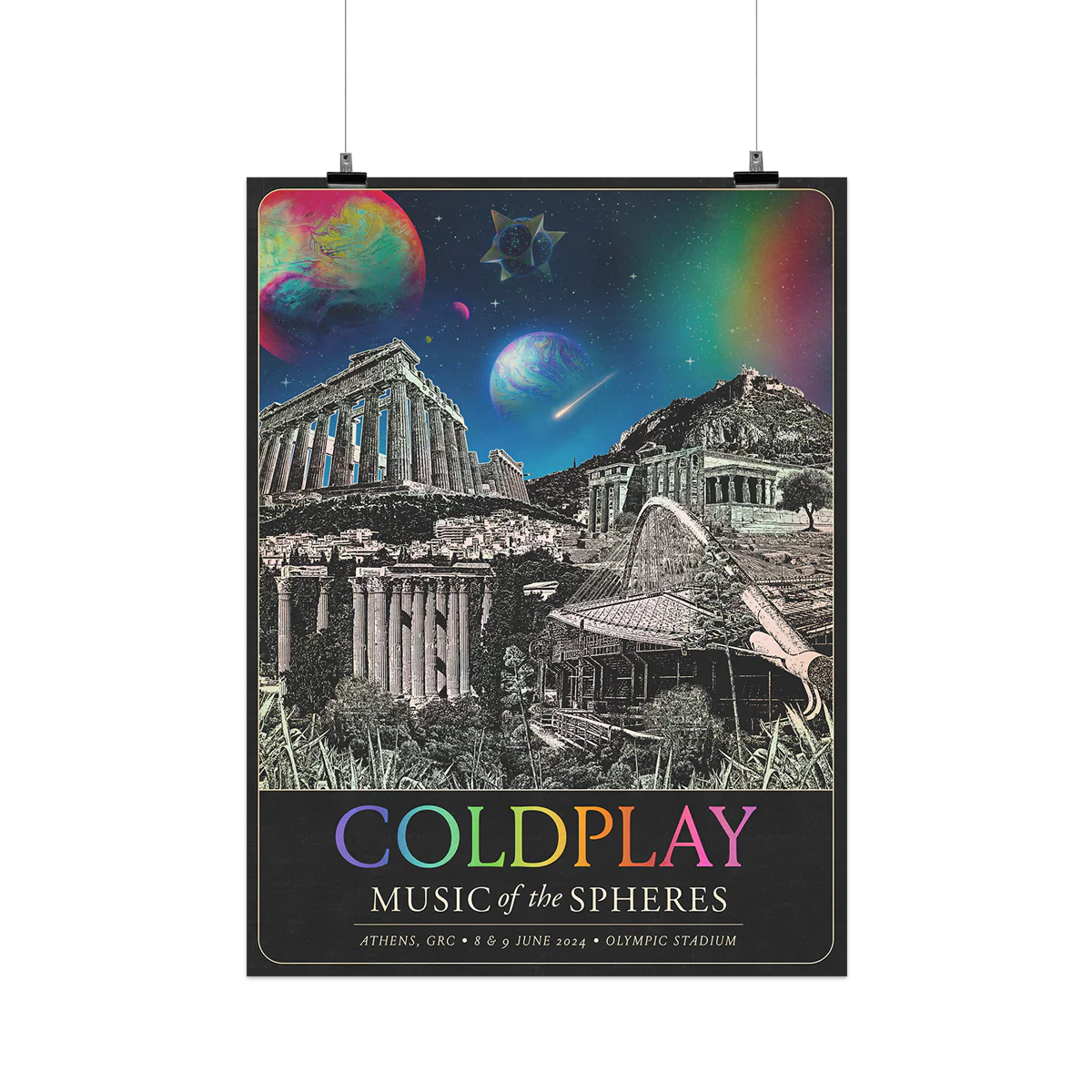 Athens June 2024 Music Of The Spheres Tour Poster